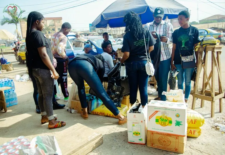 Young people take part in a community learning activity.